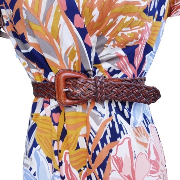 Womens M Nicole Miller Safari Coastal Grandmother Short Sleeve Dress - Picture 3 of 6